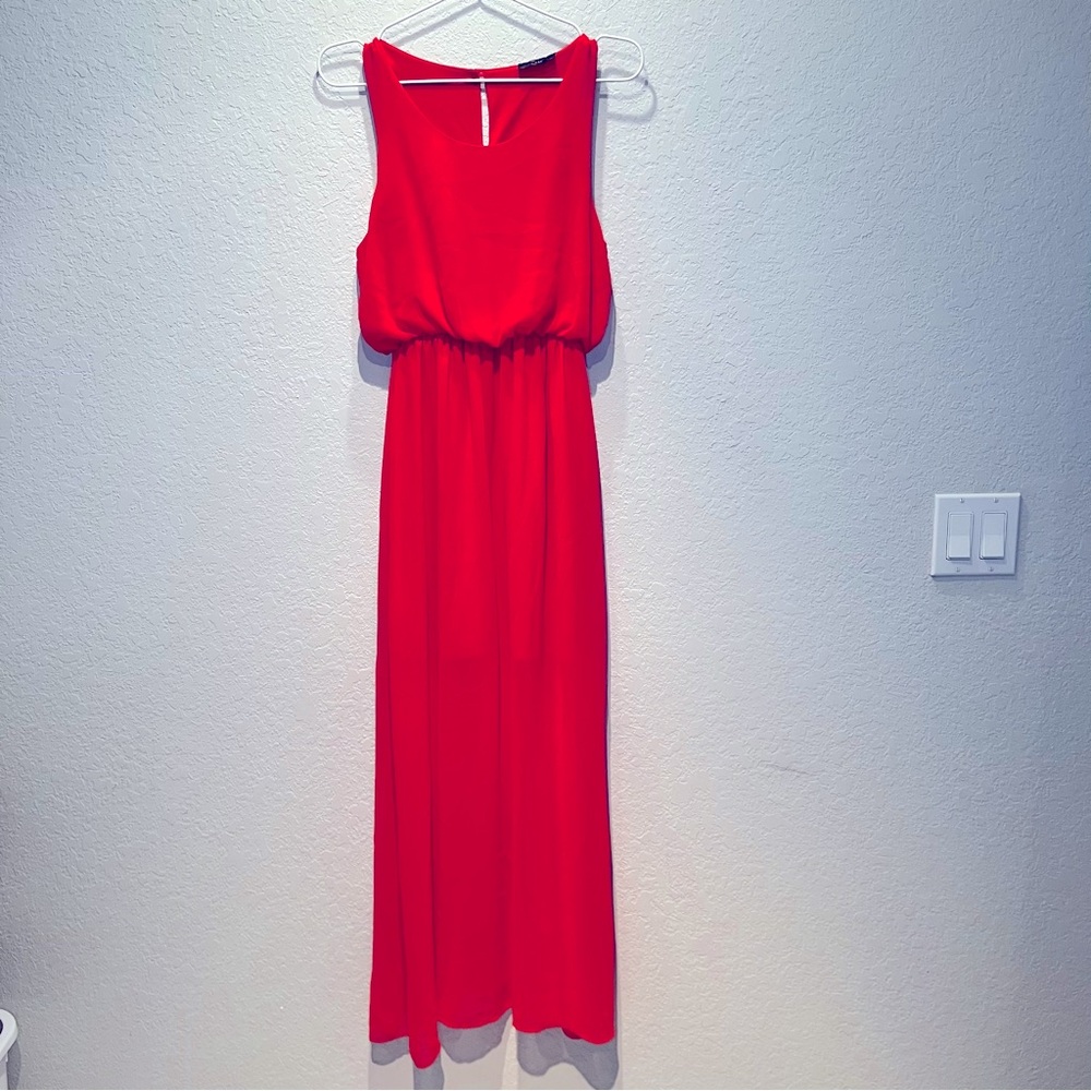 Red Maxi Dress Summer wedding Cocktail Outfit‎ size S